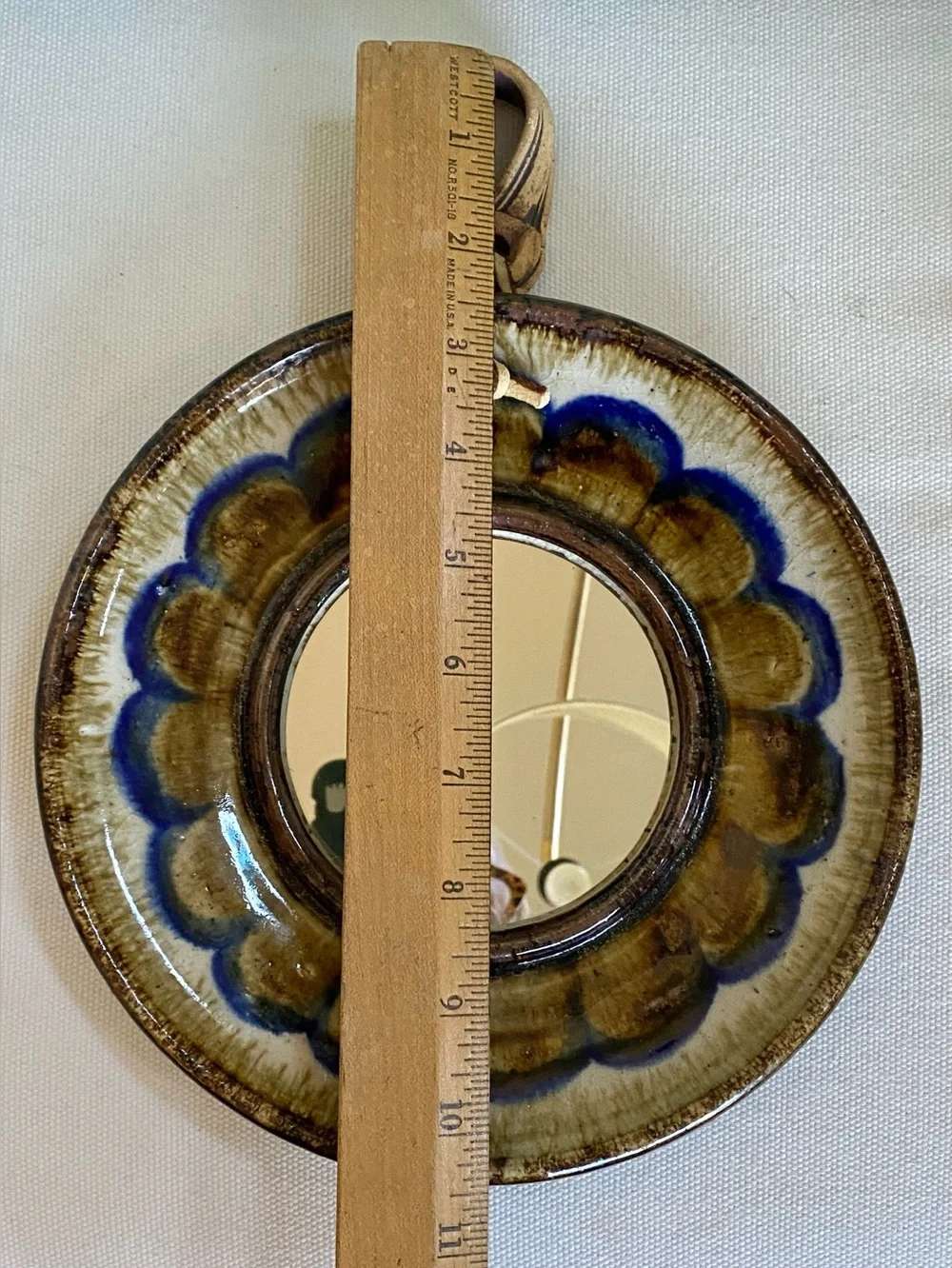 VTG Evangel Studio Pottery Wall Hanging Mirror Handmade Albuquerque New Mexico